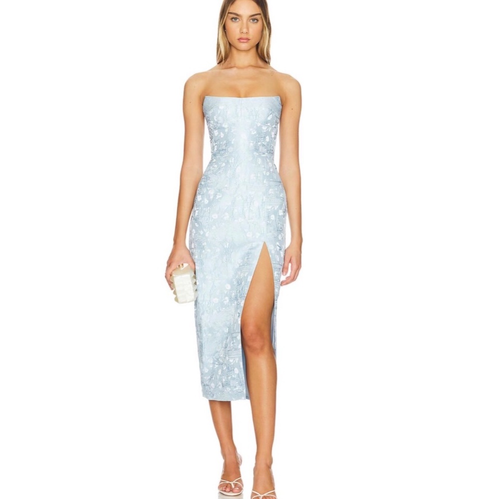 Amanda Uprichard Ivy Midi Dress Blue